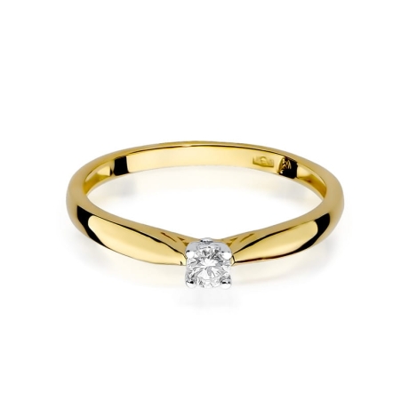 Przejdź do produktu Pierścionek zaręczynowy z żółtego złota z diamentem 0,10ct Fire Of Love