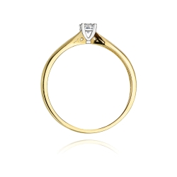 Pierścionek zaręczynowy z żółtego złota z diamentem 0,10ct Fire Of Love BW-45