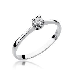 Pierścionek zaręczynowy z białego złota z diamentem 0,10ct Fire Of Love BW-47-0,10ct-b