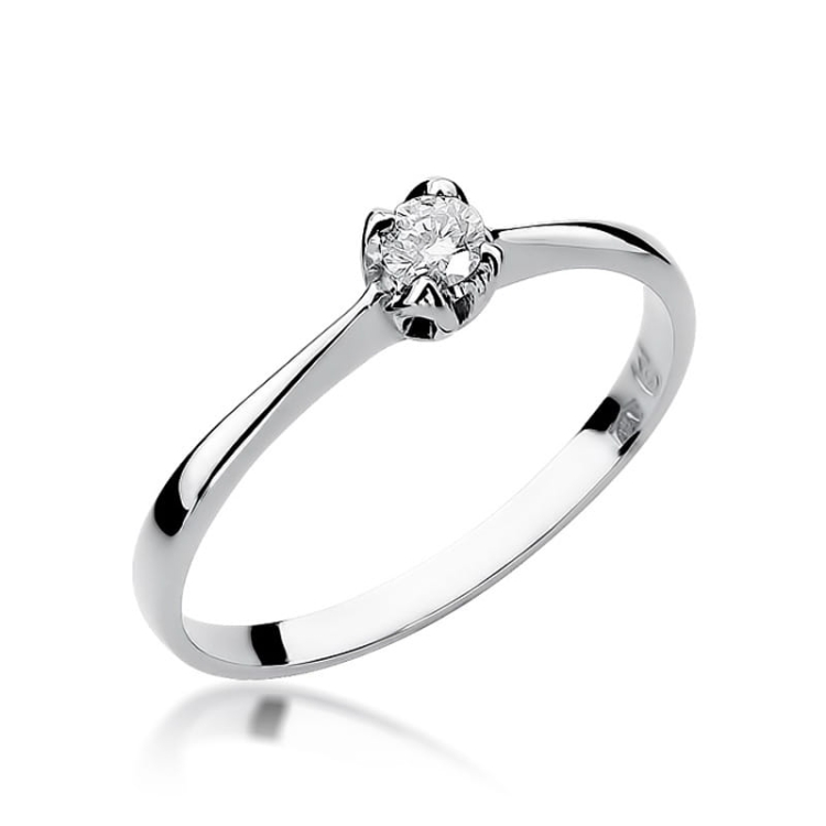 Pierścionek zaręczynowy z białego złota z diamentem 0,10ct Fire Of Love BW-47-0,10ct-b