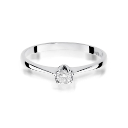 Pierścionek zaręczynowy z białego złota z diamentem 0,10ct Fire Of Love BW-47-0,10ct-b