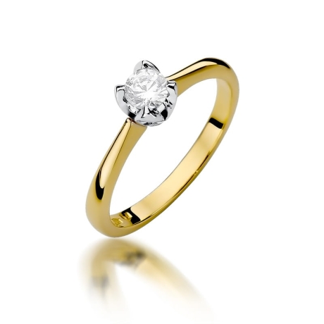 Przejdź do produktu Pierścionek zaręczynowy z żółtego złota z diamentem 0,30ct Fire Of Love