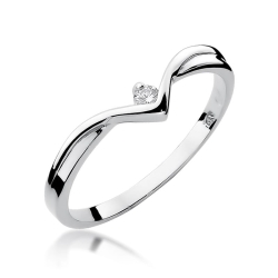Pierścionek zaręczynowy z białego złota z diamentem 0,04ct Fire Of Love BW-51-b