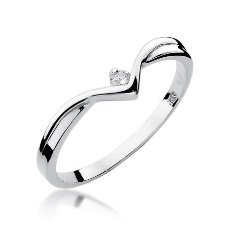 Przejdź do produktu Pierścionek zaręczynowy z białego złota z diamentem 0,04ct Fire Of Love
