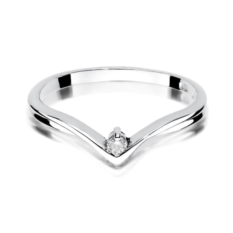 Przejdź do produktu Pierścionek zaręczynowy z białego złota z diamentem 0,04ct Fire Of Love