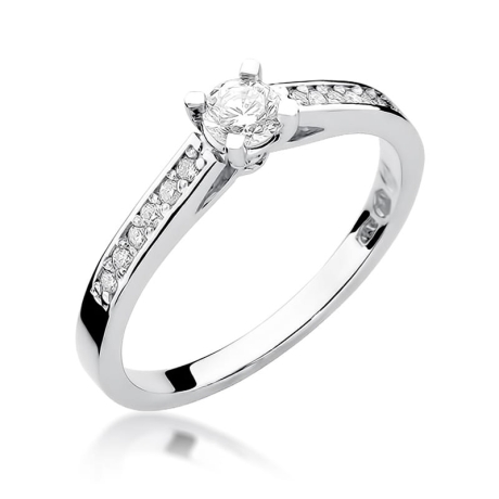 Przejdź do produktu Pierścionek zaręczynowy z białego złota z diamentami 0,36ct Fire Of Love