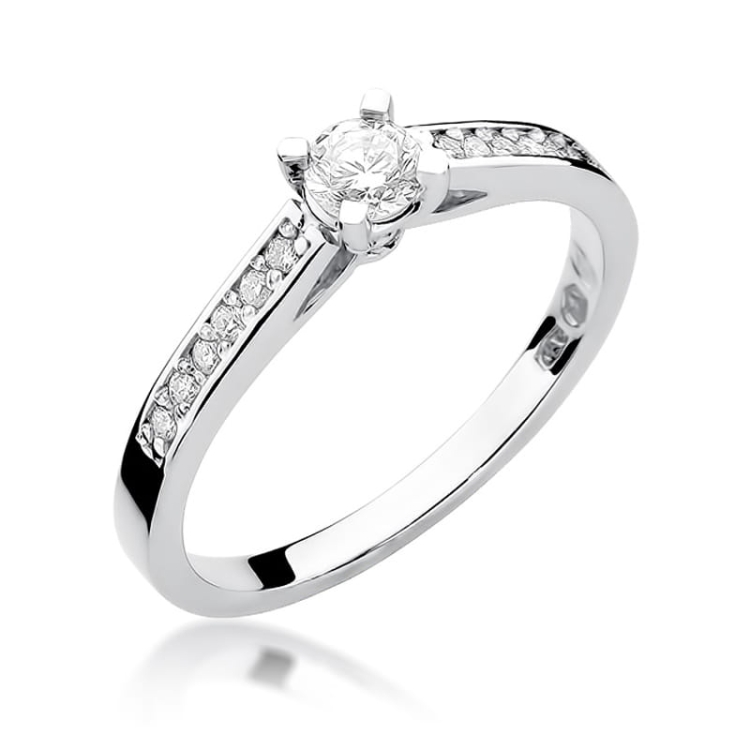 Pierścionek zaręczynowy z białego złota z diamentami 0,36ct Fire Of Love BW-52-b