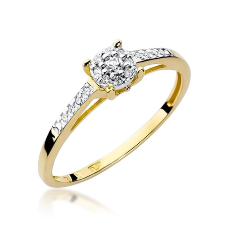 Przejdź do produktu Pierścionek zaręczynowy z żółtego złota z diamentami 0,12ct Fire Of Love