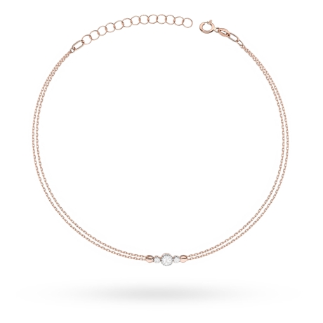 Przejdź do produktu Bransoletka z różowego złota 585 z diamentem 0,10ct The Diamonds B003