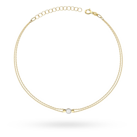 Przejdź do produktu Bransoletka z żółtego złota 585 z diamentem 0,10ct The Diamonds B004