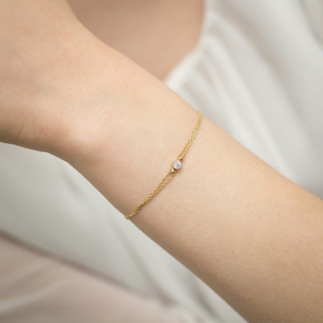 Przejdź do produktu Bransoletka z żółtego złota 585 z diamentem 0,10ct The Diamonds B004