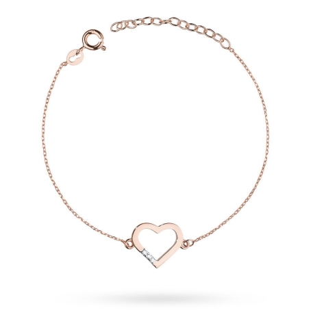 Przejdź do produktu Bransoletka z różowego złota 585 z diamentami 0,015ct The Diamonds B008