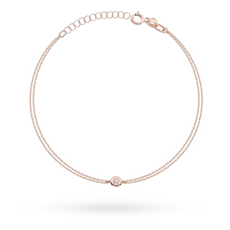 Przejdź do produktu Bransoletka z różowego złota 585 z diamentem 0,02ct The Diamonds B038 