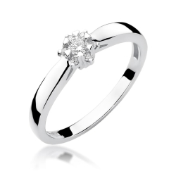 Pierścionek zaręczynowy z białego złota z diamentami 0,15ct Fire Of Love BW-61-b