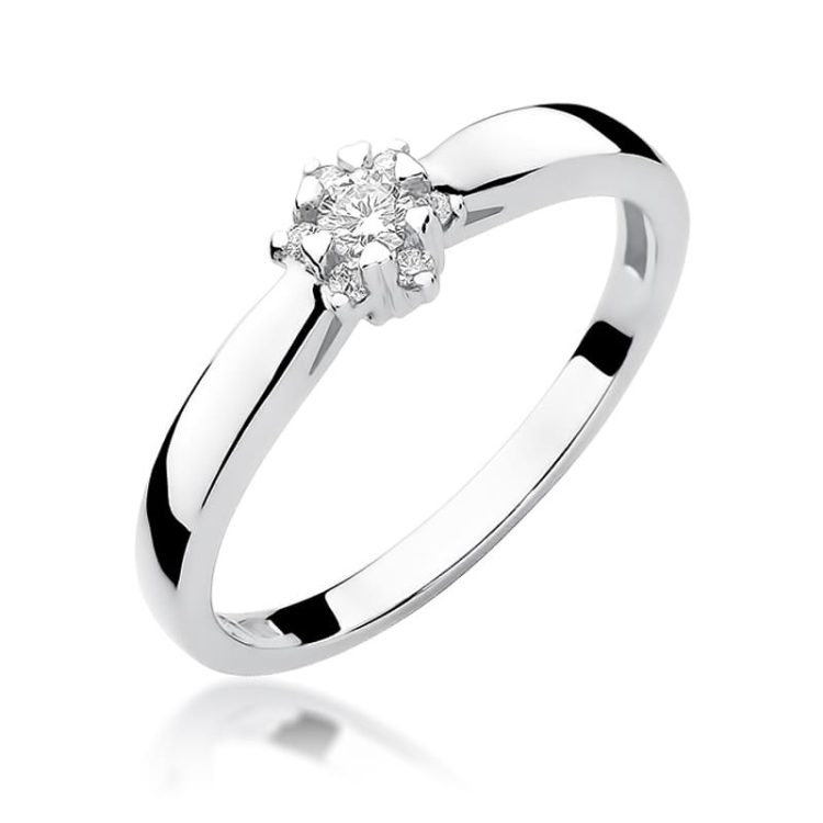 Pierścionek zaręczynowy z białego złota z diamentami 0,15ct Fire Of Love BW-61-b