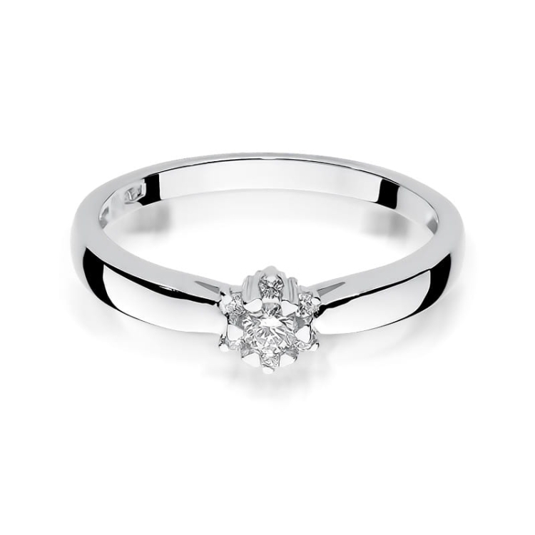 Pierścionek zaręczynowy z białego złota z diamentami 0,15ct Fire Of Love BW-61-b
