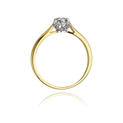 Pierścionek zaręczynowy z żółtego złota z diamentem 0,15ct Fire Of Love BW-62