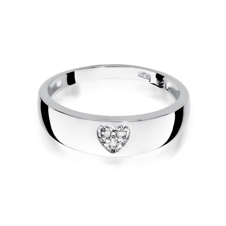 Pierścionek zaręczynowy z białego złota z diamentami 0,03ct Fire Of Love BW-64-b