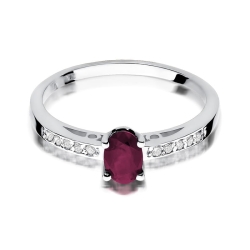 Pierścionek zaręczynowy z białego złota z rubinem i diamentami 0,05ct Fire Of Love BW-67-rubin-b