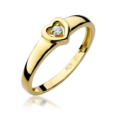 Przejdź do produktu Pierścionek zaręczynowy z żółtego złota z diamentem 0,10ct Fire Of Love