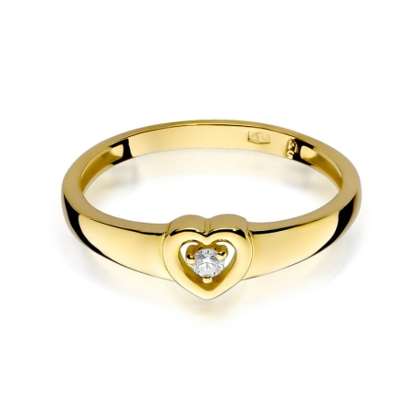 Przejdź do produktu Pierścionek zaręczynowy z żółtego złota z diamentem 0,10ct Fire Of Love