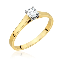 Pierścionek zaręczynowy z żółtego złota z diamentem 0,40ct Fire Of Love