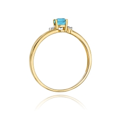 Pierścionek zaręczynowy z żółtego złota z topazem i diamentami 0,03ct Fire Of Love BW-68-topaz