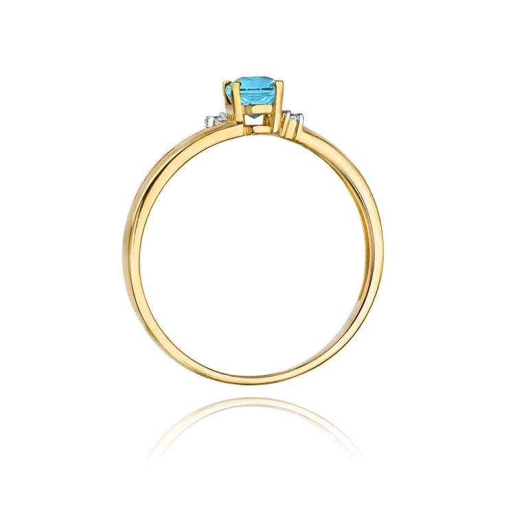 Pierścionek zaręczynowy z żółtego złota z topazem i diamentami 0,03ct Fire Of Love BW-68-topaz