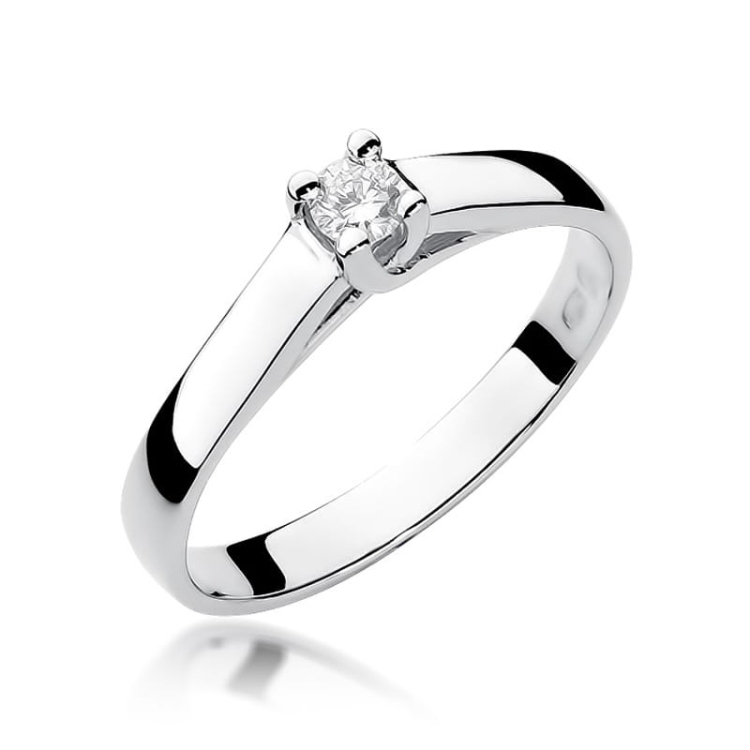 Pierścionek zaręczynowy z białego złota z diamentem 0,10ct Fire Of Love BW-70-b