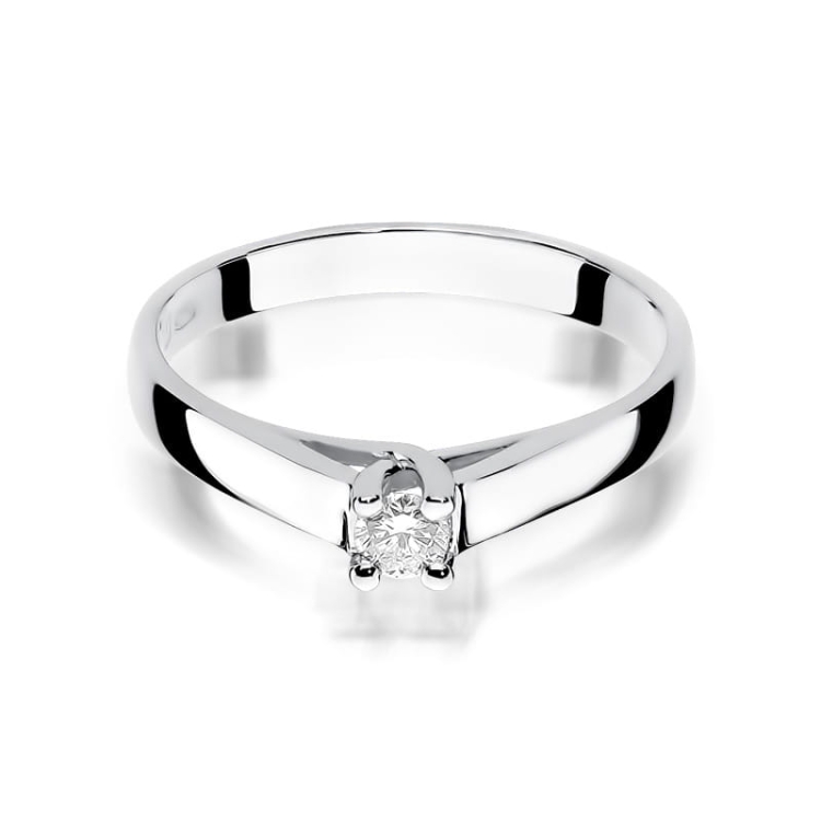 Pierścionek zaręczynowy z białego złota z diamentem 0,10ct Fire Of Love BW-70-b