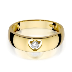 Pierścionek zaręczynowy z żółtego złota z diamentem 0,10ct Fire Of Love BW-71