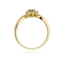 Pierścionek zaręczynowy z żółtego złota z szafirem i diamentami 0,12ct Fire Of Love BW-72-szafir