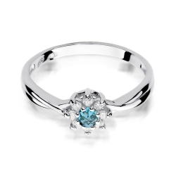 Pierścionek zaręczynowy z białego złota z topazem i diamentami 0,12ct Fire Of Love BW-72-topaz-b