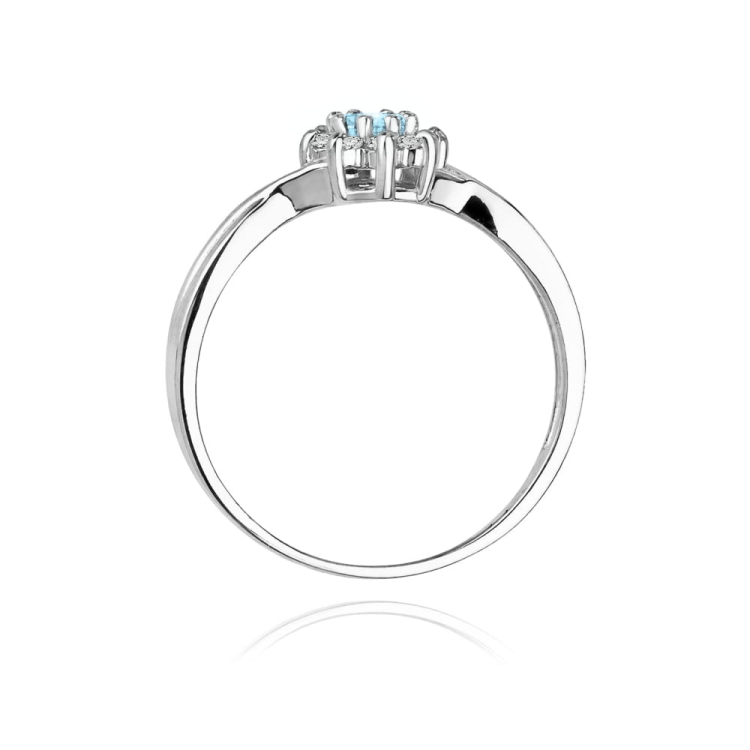 Pierścionek zaręczynowy z białego złota z topazem i diamentami 0,12ct Fire Of Love BW-72-topaz-b
