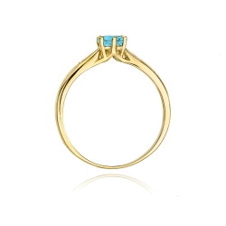 Pierścionek zaręczynowy z żółtego złota z topazem i diamentami 0,01ct Fire Of Love BW-74-topaz