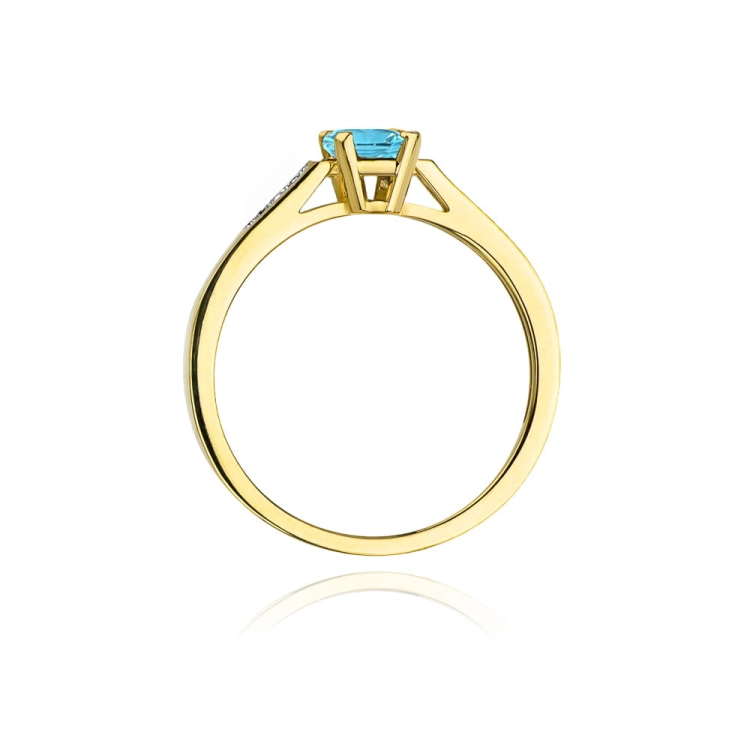 Pierścionek zaręczynowy z żółtego złota z topazem i diamentami 0,04ct Fire Of Love  BW-78-topaz