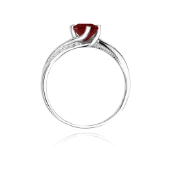 Pierścionek zaręczynowy z białego złota z rubinem i diamentami 0,05ct Fire Of Love BW-84-rubin-b
