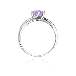 Pierścionek zaręczynowy z białego złota z tanzanitem i diamentami 0,05ct Fire Of Love BW-84-tanzanit-b