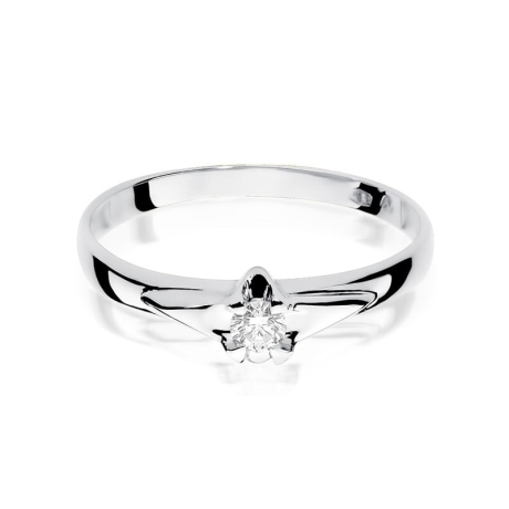Przejdź do produktu Pierścionek zaręczynowy z białego złota z diamentem 0,10ct Fire Of Love 