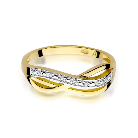 Przejdź do produktu Pierścionek zaręczynowy z żółtego złota z diamentami 0,06ct Fire Of Love