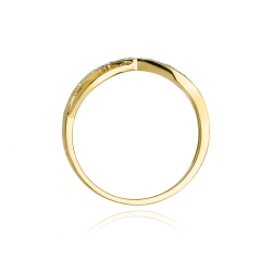 Pierścionek zaręczynowy z żółtego złota z diamentami 0,06ct Fire Of Love BW-90