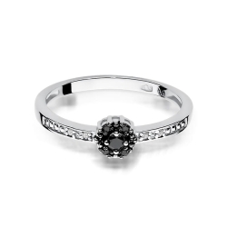 Pierścionek zaręczynowy z białego złota z czarnymi i białymi diamentami 0,02ct Fire Of Love BW-91-białe-i-czarne-b