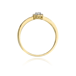 Pierścionek zaręczynowy z żółtego złota z diamentami 0,09ct Fire Of Love  BW-91-białe