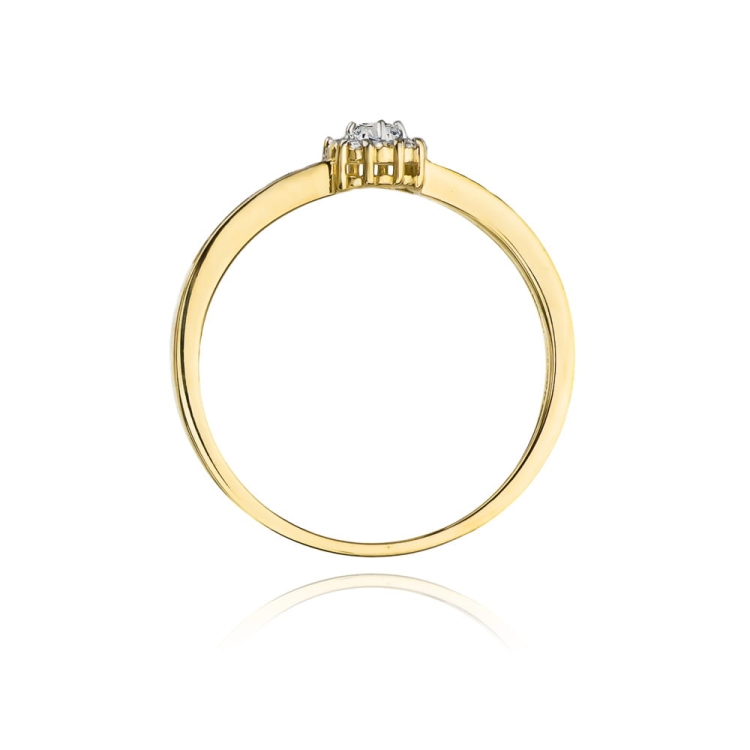 Pierścionek zaręczynowy z żółtego złota z diamentami 0,09ct Fire Of Love  BW-91-białe