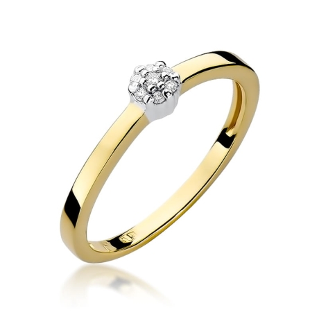 Przejdź do produktu Pierścionek zaręczynowy z żółtego złota z diamentami 0,04ct Fire Of Love