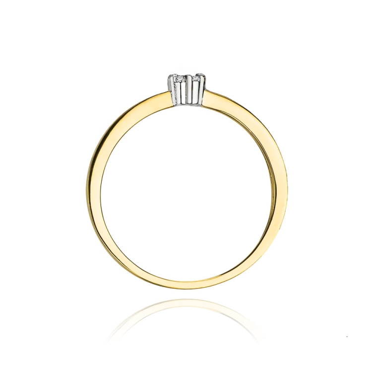 Pierścionek zaręczynowy z żółtego złota z diamentami 0,04ct Fire Of Love BW-100-białe
