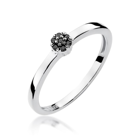 Przejdź do produktu Pierścionek zaręczynowy z białego złota z czarnymi diamentami 0,04ct Fire Of Love