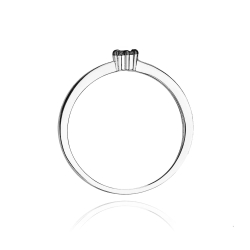 Pierścionek zaręczynowy z białego złota z czarnymi diamentami 0,04ct Fire Of Love BW-100-czarne-b