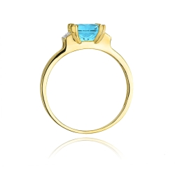 Pierścionek zaręczynowy z żółtego złota z topazem i diamentami 0,03ct Fire Of Love BW-103-topaz