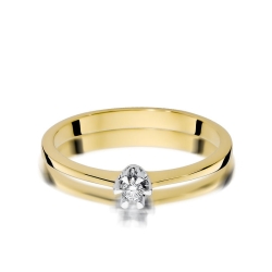 Pierścionek zaręczynowy z żółtego złota z diamentem 0,04ct Fire Of Love BW-111-0,04ct